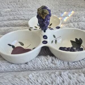Home Interiors Ceramic Bowl Set with Grape Design